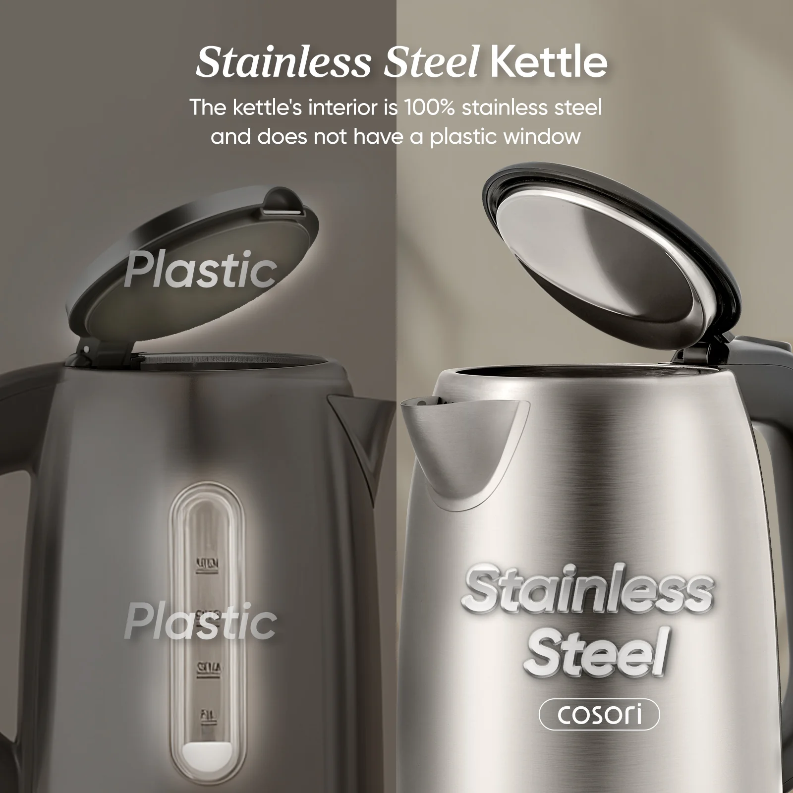 Cosori 1.7L Stainless Steel Electric Kettle SE152 - Image 3
