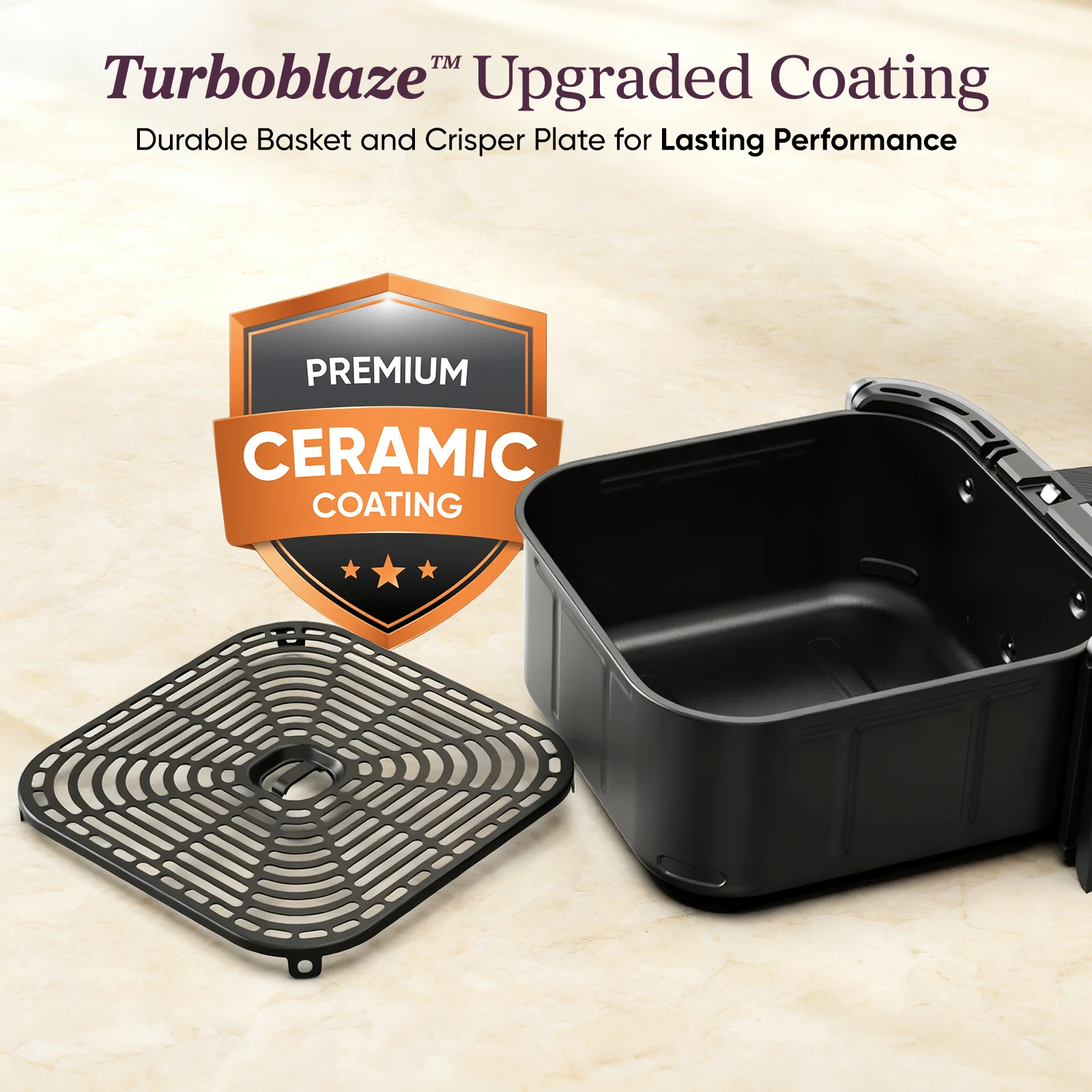 TurboBlaze™ 6.0-Quart Air Fryer - Light Gray - Image 5
